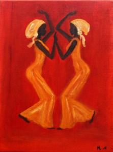 African Women 1 - Olieverf op doek 30 x 40 cm