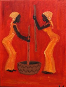 African Women 3 Olieverf op doek 30 x 40 cm